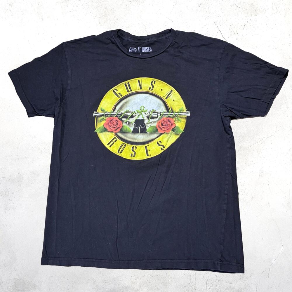 🎸 Guns N' Roses Classic Logo Black Band T-Shirt L 🌹